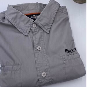 HARLEY-DAVIDSON Men's‎ Mechanic  Short Sleeve Button Down Gray Collared Shirt XL